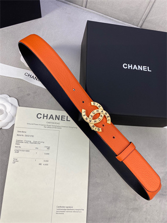 Chanel Belts In Calfskin 30MM Gold/Silver Hardware Orange