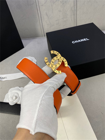 Chanel Belts In Calfskin 30MM Gold/Silver Hardware Orange