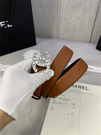 Chanel Belts In Calfskin 30MM Gold/Silver Hardware Brown