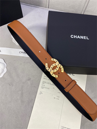 Chanel Belts In Calfskin 30MM Gold/Silver Hardware Brown