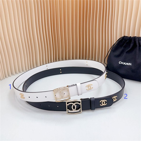 Chanel Belts In Calfskinn 30MM In Black/White