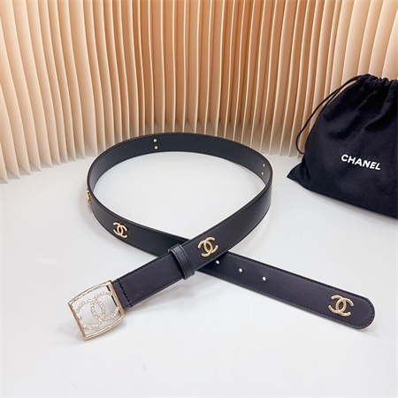 Chanel Belts In Calfskinn 30MM In Black/White