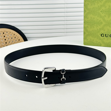 Gucci Belts In Calfskin 30MM Gold/Silver Hardware Black Color