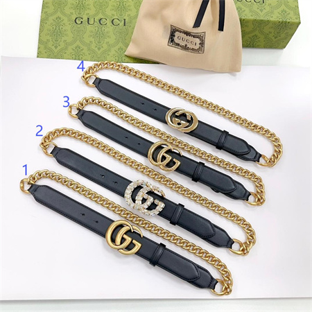 Gucci Chain Belts In Black Calfskin 30MM Options