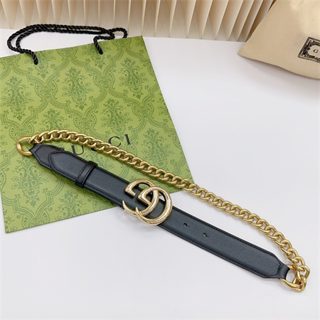 Gucci Chain Belts In Black Calfskin 30MM Options