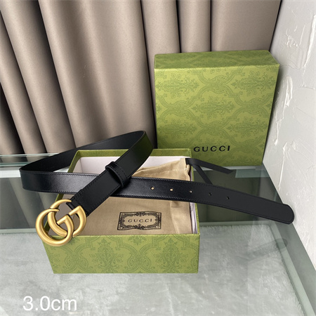 Gucci Belts In Calfskin 30MM Gold Hardware Black
