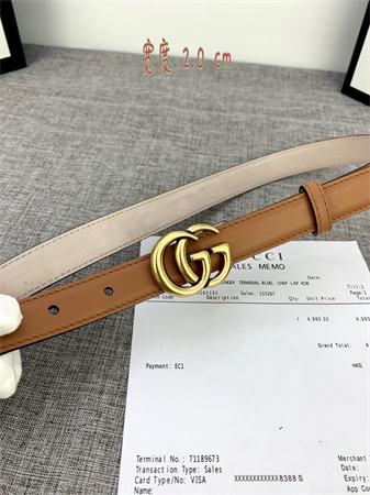 Gucci Belts In Brown Calfskin 20MM Gold Hardware