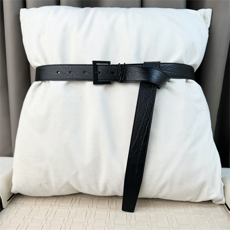 YSL Belts In Grained Leather 30MM Black Hardware Black