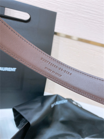 YSL Belts In Leather 24MM Shinny Gold Hardware Black