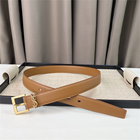 YSL Belts In Leather 30MM Gold Hardware Brown