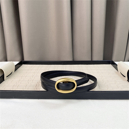 YSL Belts In Leather 15MM Gold Hardware Black