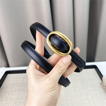 YSL Belts In Leather 15MM Gold Hardware Black