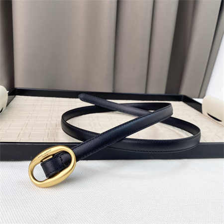 YSL Belts In Leather 15MM Gold Hardware Black