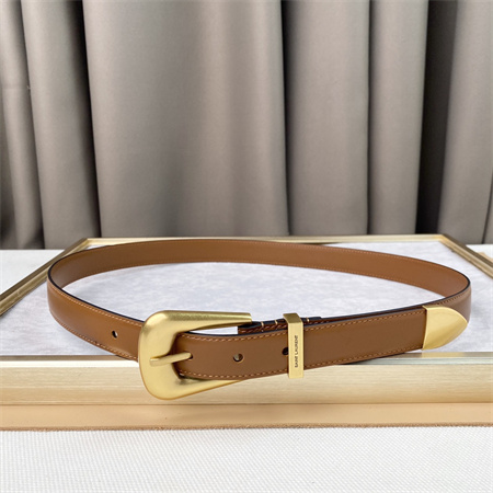 YSL Belts In Leather 25MM Gold Hardware Brown
