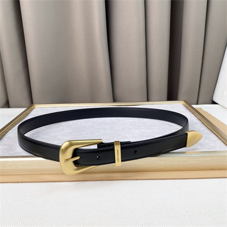 YSL Belts In Leather 25MM Gold Hardware Black
