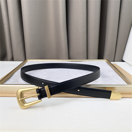YSL Belts In Leather 25MM Gold Hardware Black