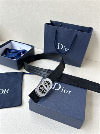 Dior Belts In CD Embossed Calfskin 35MM Black Color Options