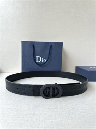 Dior Belts In CD Embossed Calfskin 35MM Black Color Options