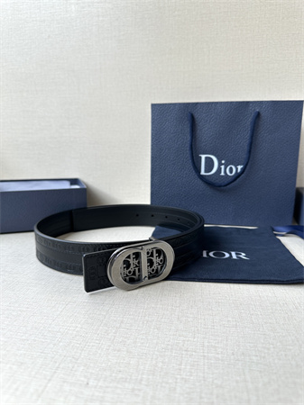 Dior Belts In CD Embossed Calfskin 35MM Black Color Options