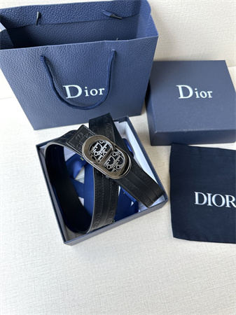 Dior Belts In CD Embossed Calfskin 35MM Black Color Options