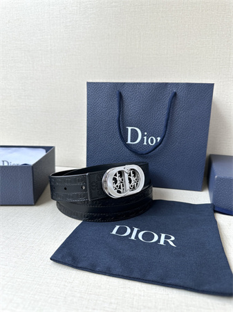 Dior Belts In CD Embossed Calfskin 35MM Black Color Options