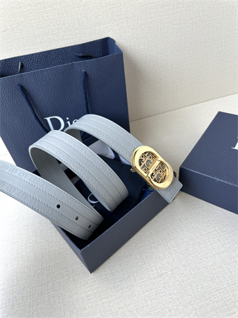 Dior Belts In CD Embossed Calfskin 35MM Grey Color Options