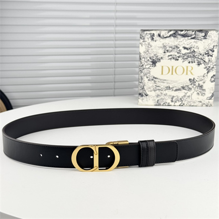 Dior Belts In Black Calfskin 35MM Gold Hardware