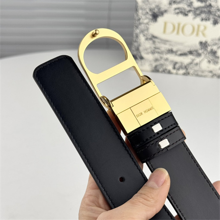 Dior Belts In Black Calfskin 35MM Gold Hardware