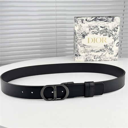 Dior Belts In Black Calfskin 35MM Pewter Color Hardware