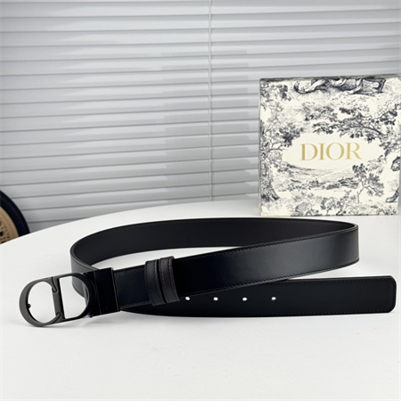Dior Belts In Black Calfskin 35MM Pewter Color Hardware