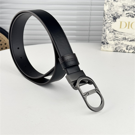 Dior Belts In Black Calfskin 35MM Pewter Color Hardware
