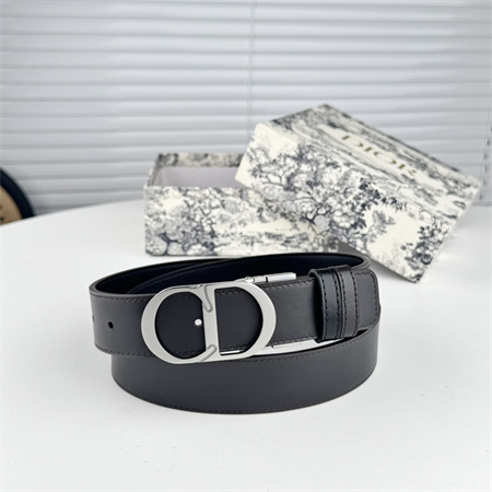 Dior Belts In Black Calfskin 35MM Silver Hardware