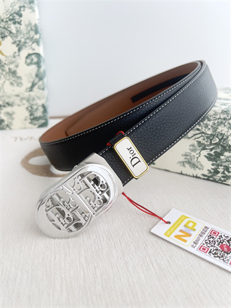 Dior Belts In Calfskin Black/Brown 35MM Gold Hardware