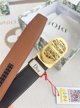 Dior Belts In Calfskin Black/Brown 35MM Gold Hardware