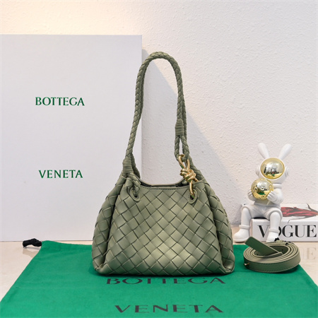 BV Small Parachute Shoulder Bag In Lambskin Travertine