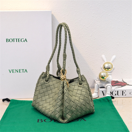 BV Small Parachute Shoulder Bag In Lambskin Travertine