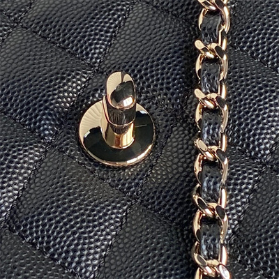 Chanel Clutch with Chain Grained Calfskin & Gold-Tone Metal Black AP4244