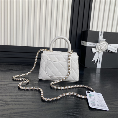 Chanel Clutch with Chain Grained Calfskin & Gold-Tone Metal White AP4244