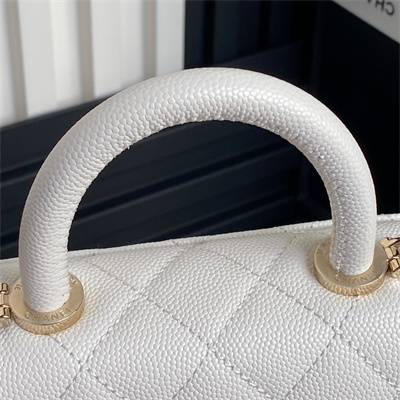 Chanel Clutch with Chain Grained Calfskin & Gold-Tone Metal White AP4244