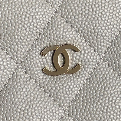 Chanel Small Hobo Bag Grained Calfskin & Gold-Tone Metal Grey AP4386