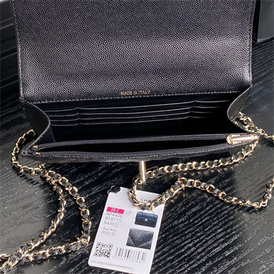 Chanel Clutch with Chain Grained Calfskin & Gold-Tone Metal Black AP4406
