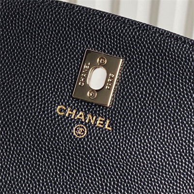Chanel Clutch with Chain Grained Calfskin & Gold-Tone Metal Black AP4406