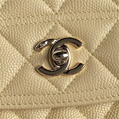 Chanel Clutch with Chain Grained Calfskin & Gold-Tone Metal Beige AP4406