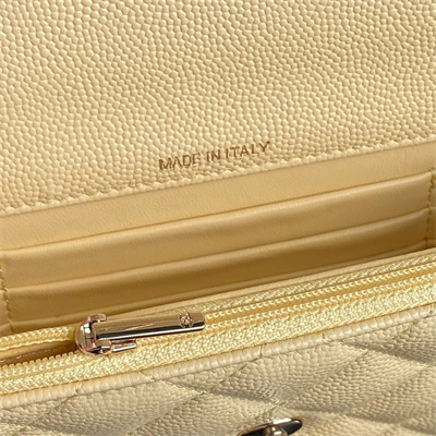 Chanel Clutch with Chain Grained Calfskin & Gold-Tone Metal Beige AP4406