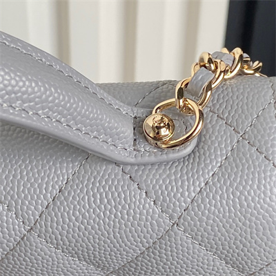 Chanel Clutch with Chain Grained Calfskin & Gold-Tone Metal Grey AP4406