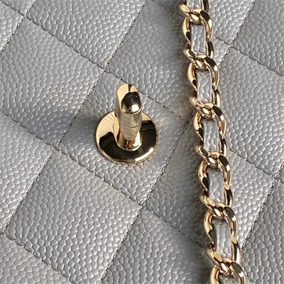 Chanel Clutch with Chain Grained Calfskin & Gold-Tone Metal Grey AP4406