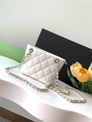 Chanel Classic Clutch with Chain Grained Calfskin & Gold-Tone Metal White AP4422