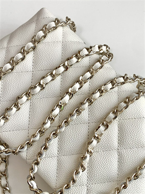 Chanel Clutch with Chain Grained Calfskin & Gold-Tone Metal White AP4423