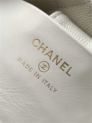 Chanel Clutch with Chain Grained Calfskin & Gold-Tone Metal White AP4423