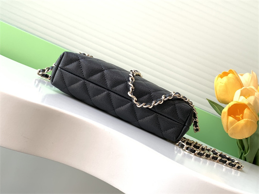 Chanel Clutch with Chain Grained Calfskin & Gold-Tone Metal Black AP4423